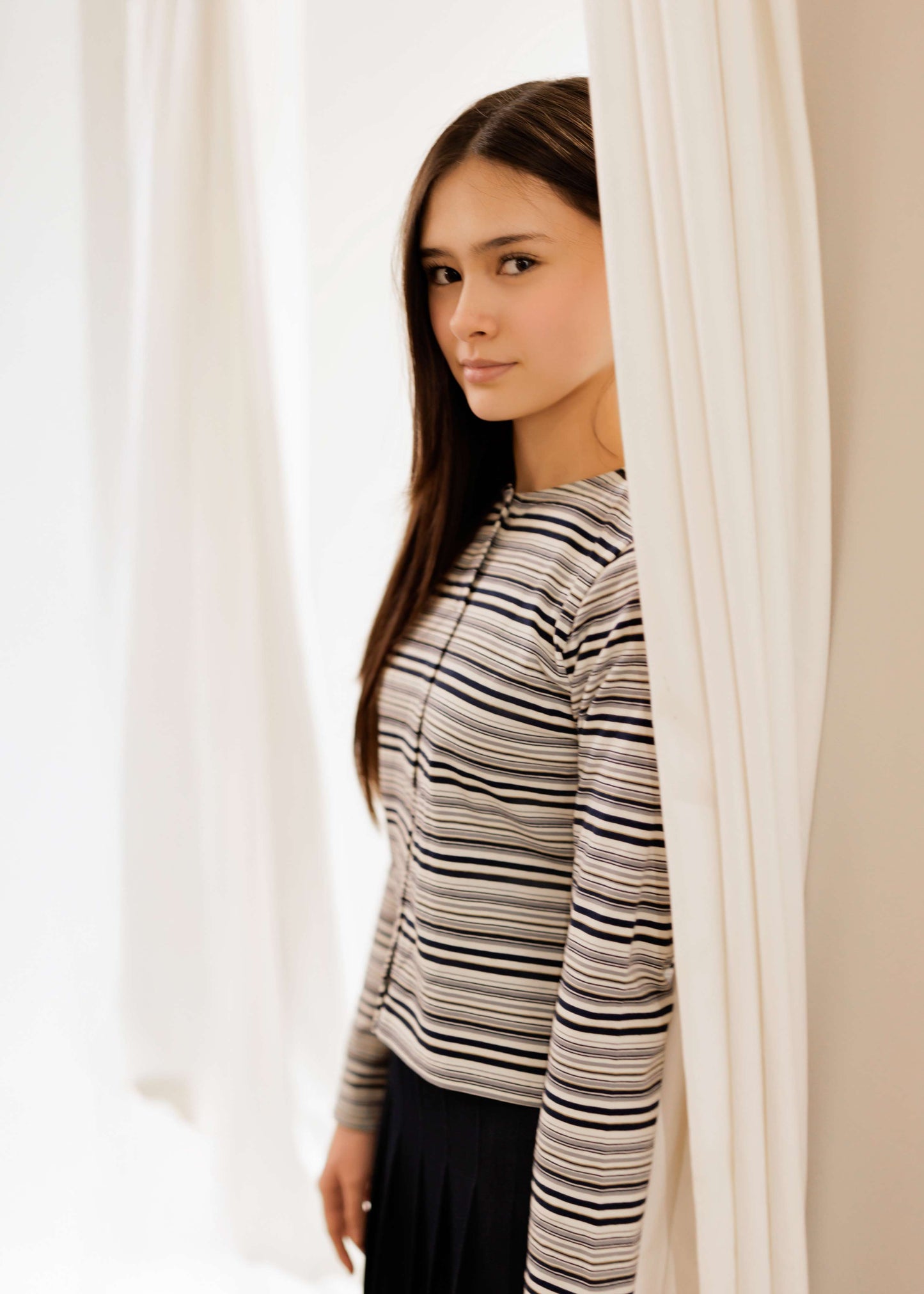 Kai & Kelly Striped Jersey Cardigan
