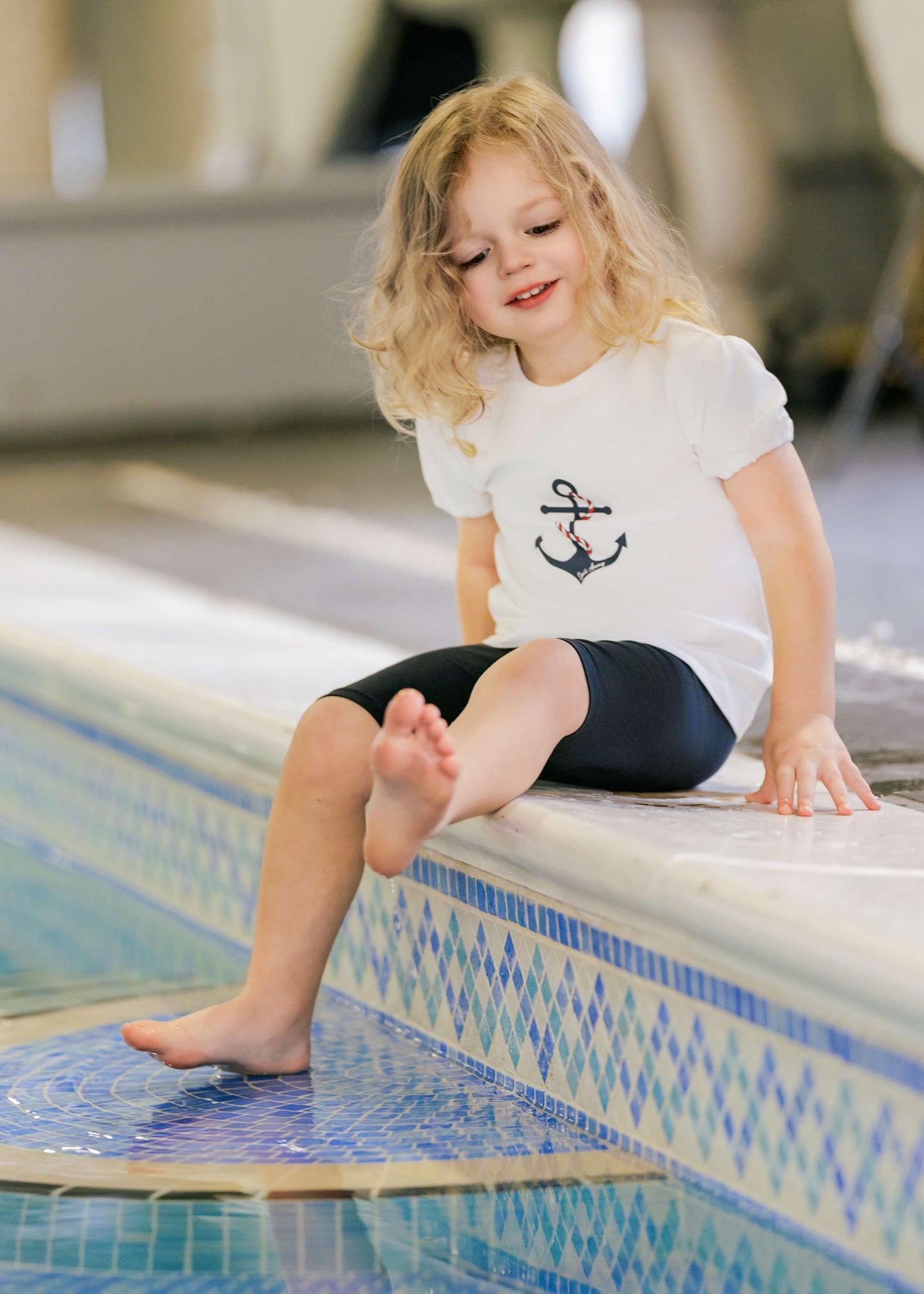 Kai & Kelly Nautical Short Anchor Tee (girl)