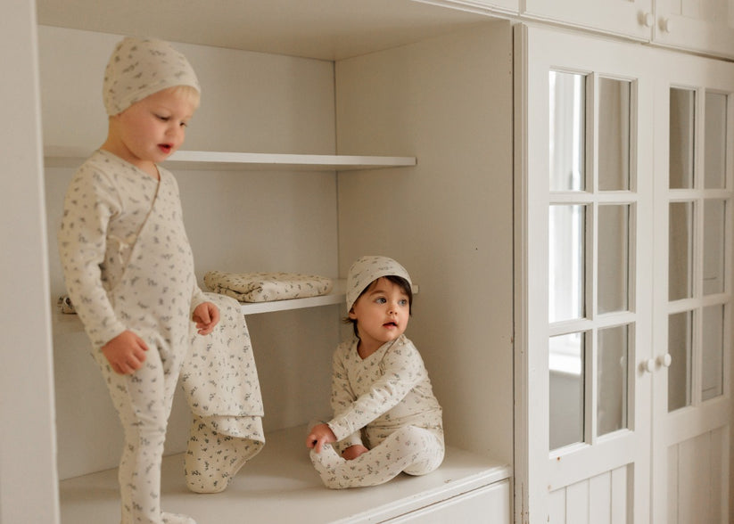 Kai & Kelly Print Footie & Beanie (girl)