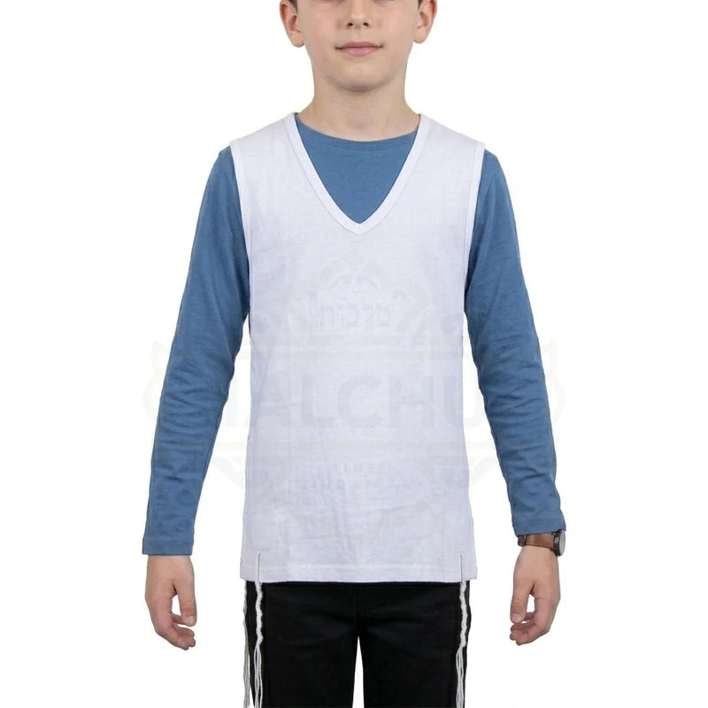 Malchus V-Neck Perf Tzitzis (7 (Ages 11-13), Ashkenaz)