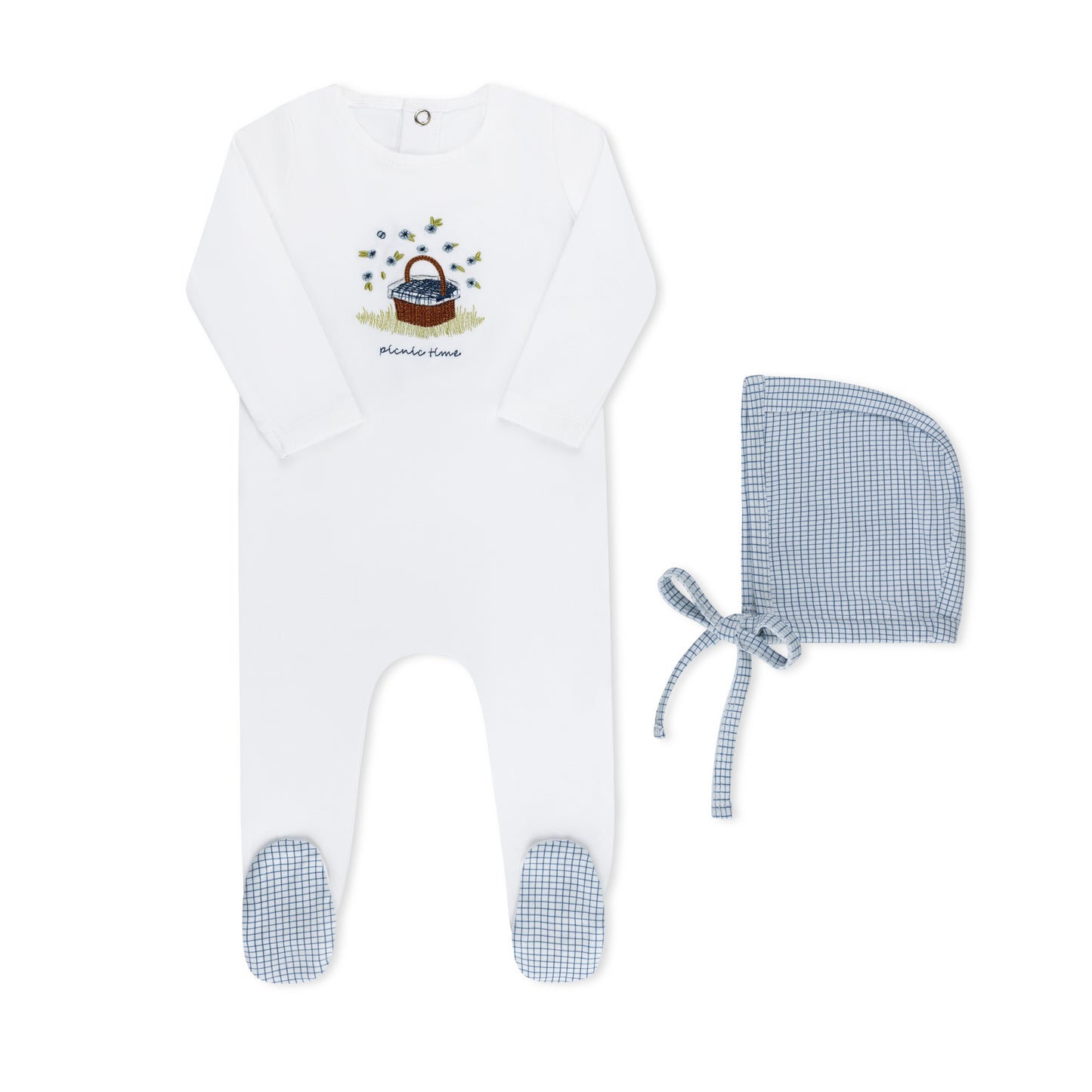 Tricot Picnic Basket Footie & Hat