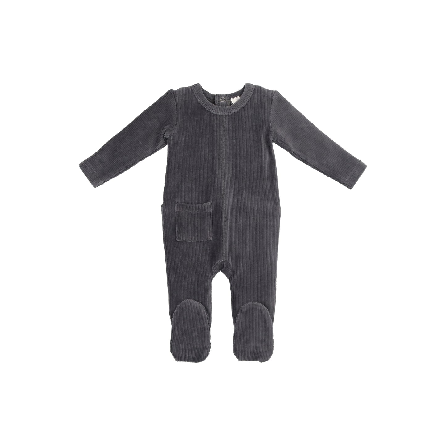 Maniere Ribbed Velour Footie And Beanie