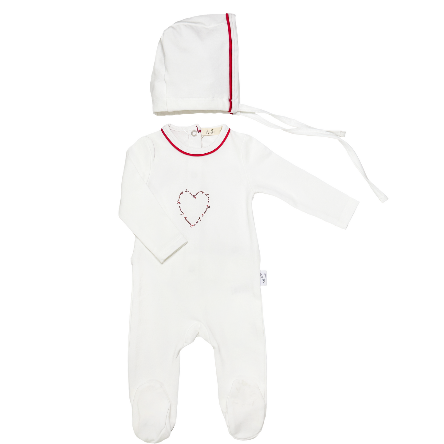 Bunny Love Heart Stretchie & Bonnet (girl)