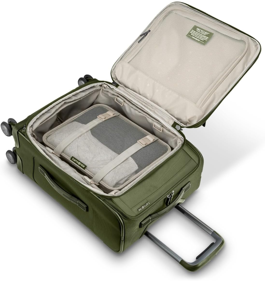 Samsonite Lineate Softside Expandable Luggage with Spinner Wheels (Carry-on, Cedar Green)