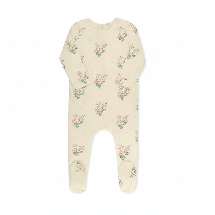 Tricot Scattered Floral Footie (girl)