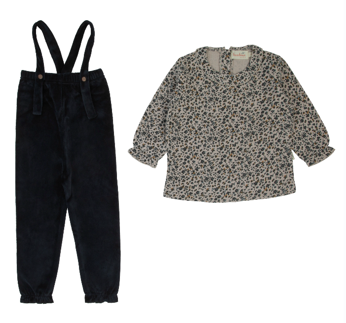 Bondoux Abstract Floral Romper w/ Shell