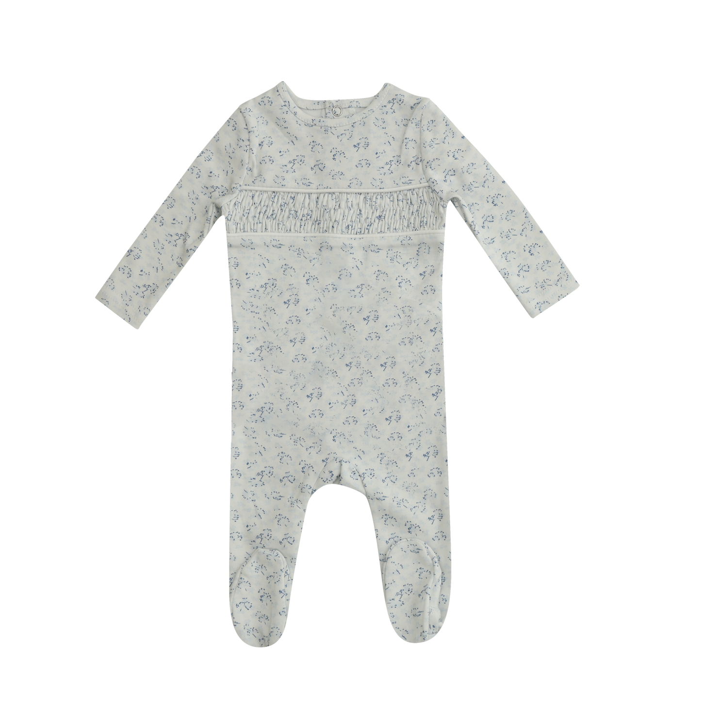 Mini Label Smocked Floral Footie Boy