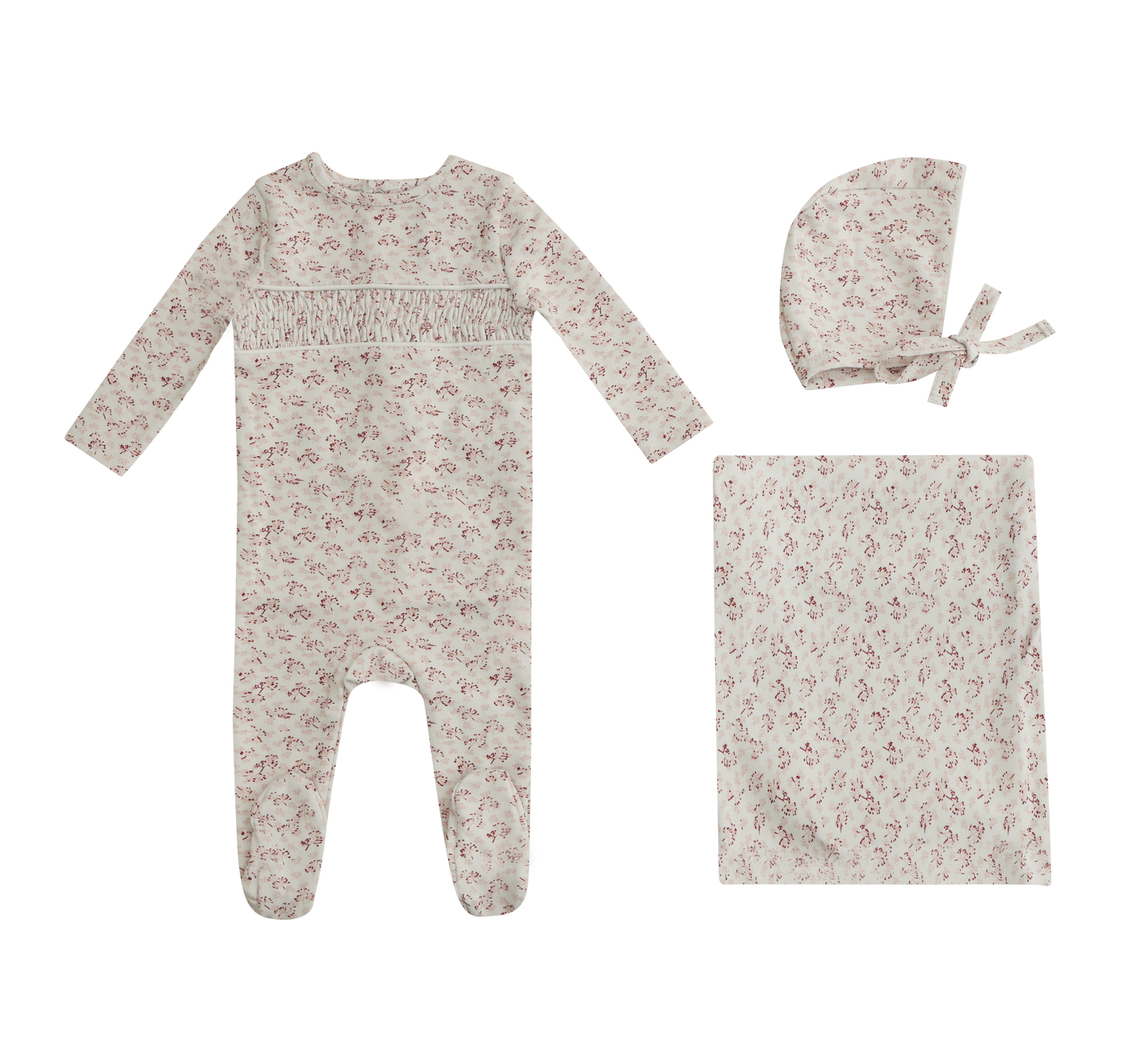Mini Label Smocked Floral Full Set Girl