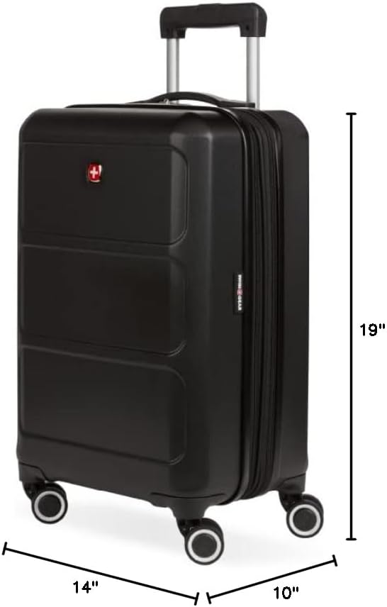 SwissGear 8090 Hardside Expandable Luggage with Spinner Wheels (20-Inch, Black)
