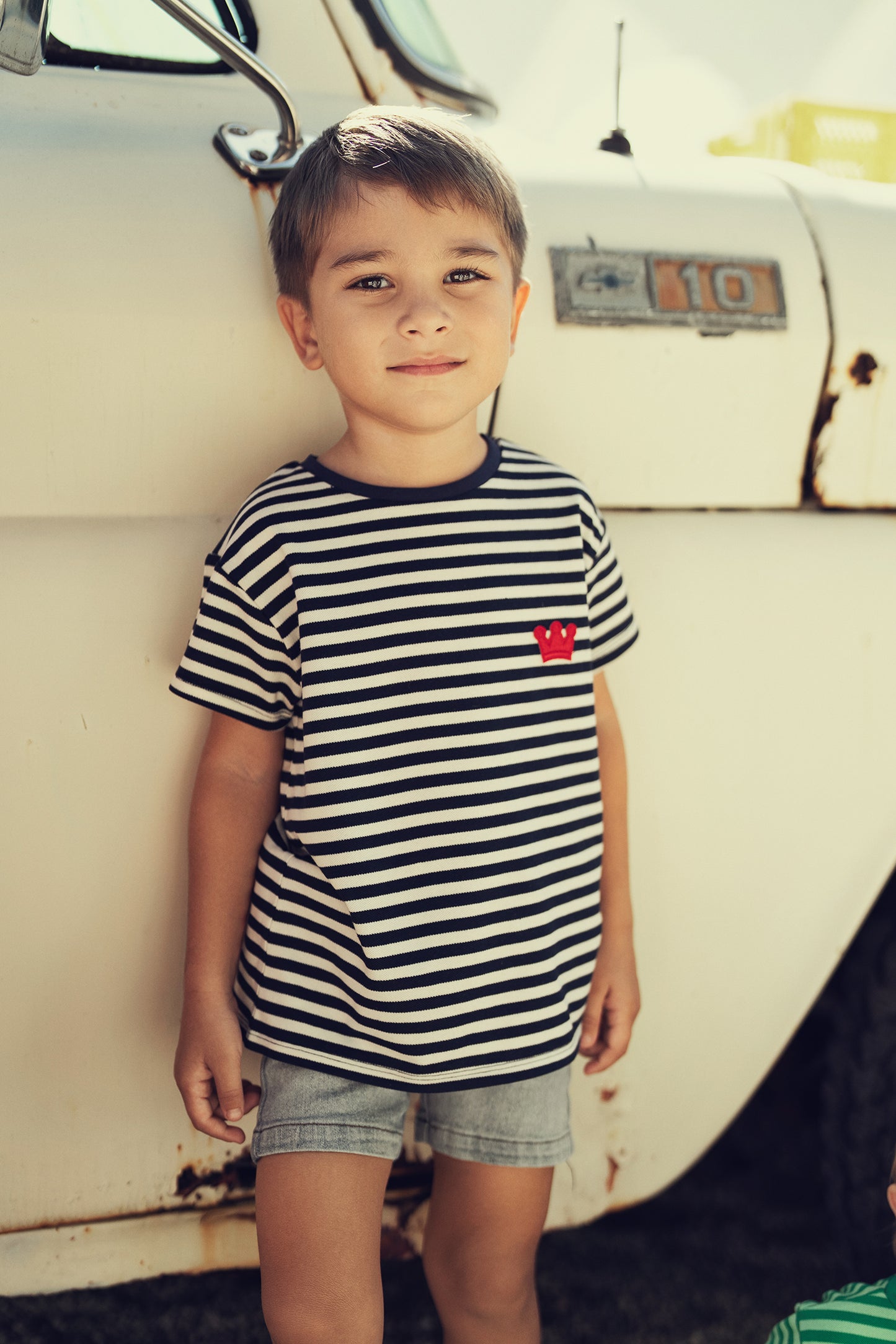 Teela Stripe Applique Boys Top