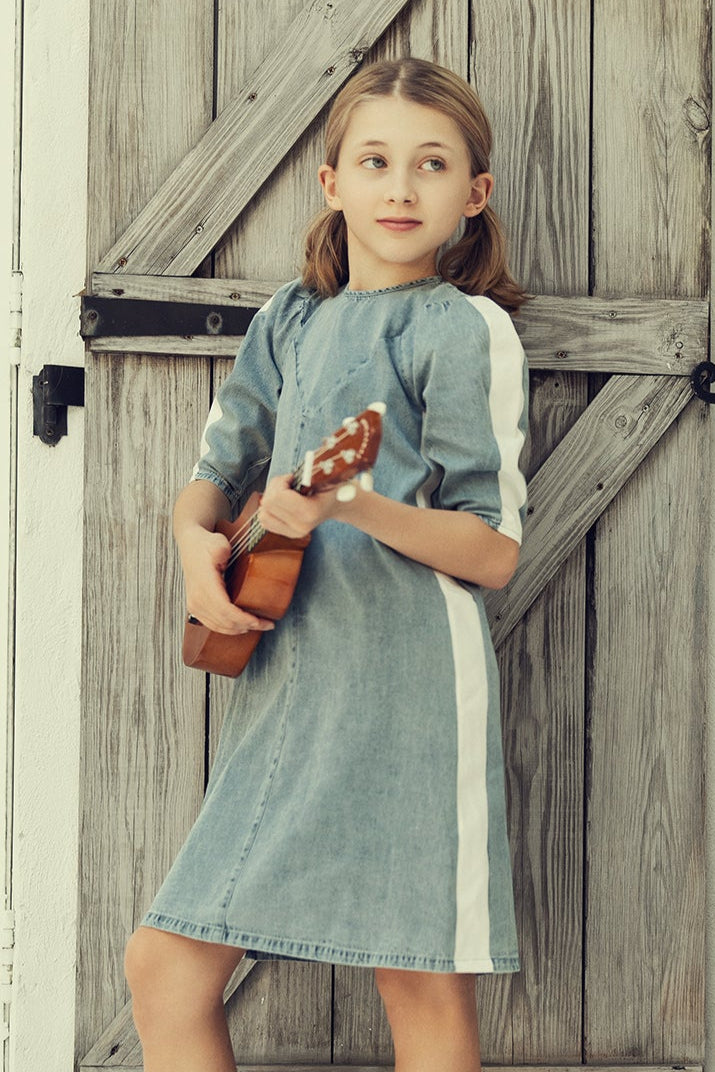 Teela Contrast Denim Dress