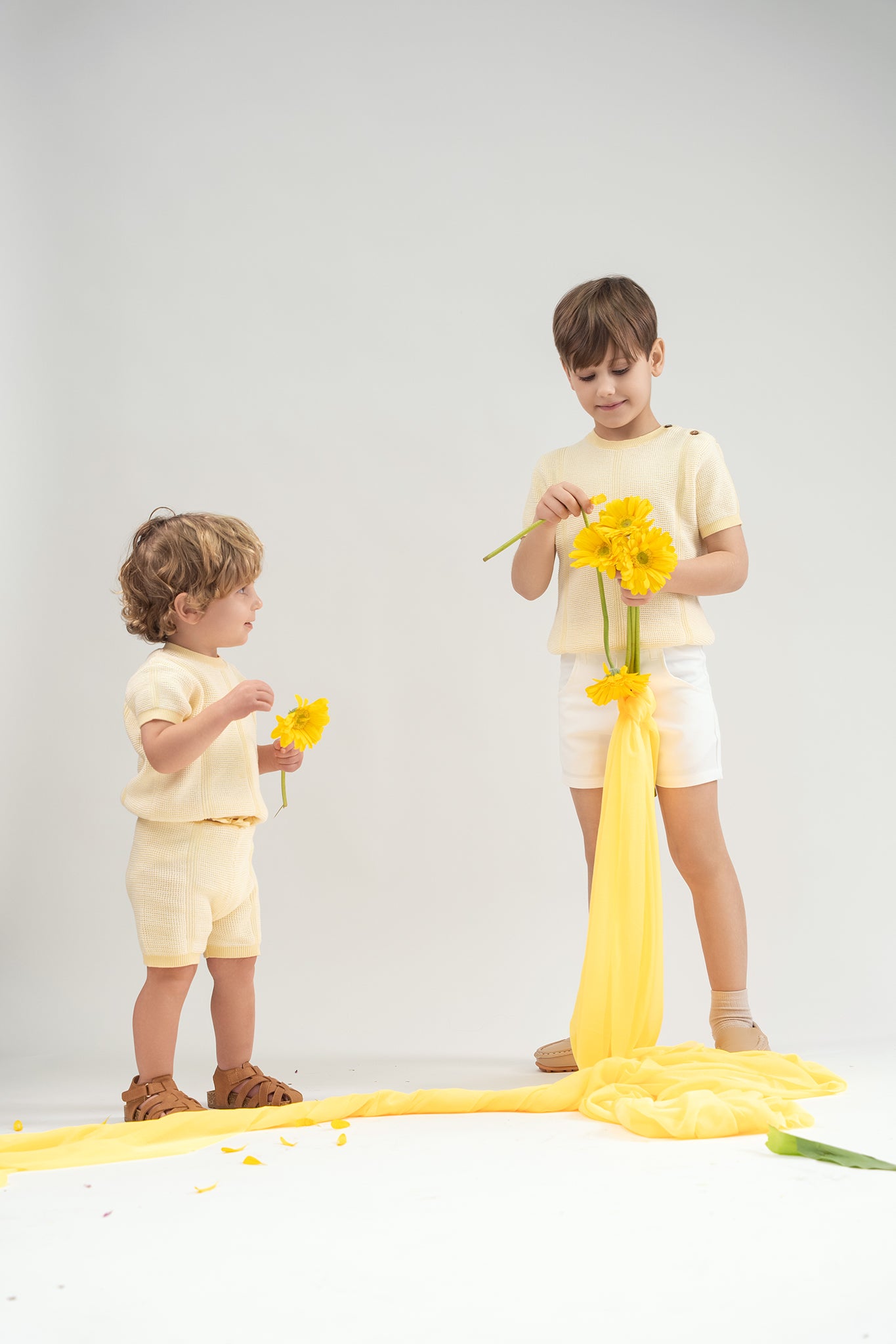 Baby boy セット Teela Yellow Knit Baby Boy Set | Seven Cubs