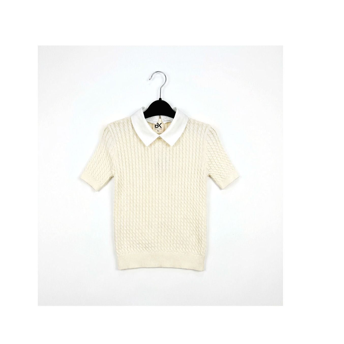 Buckingham Vanilla Cable Top - Short Sleeve