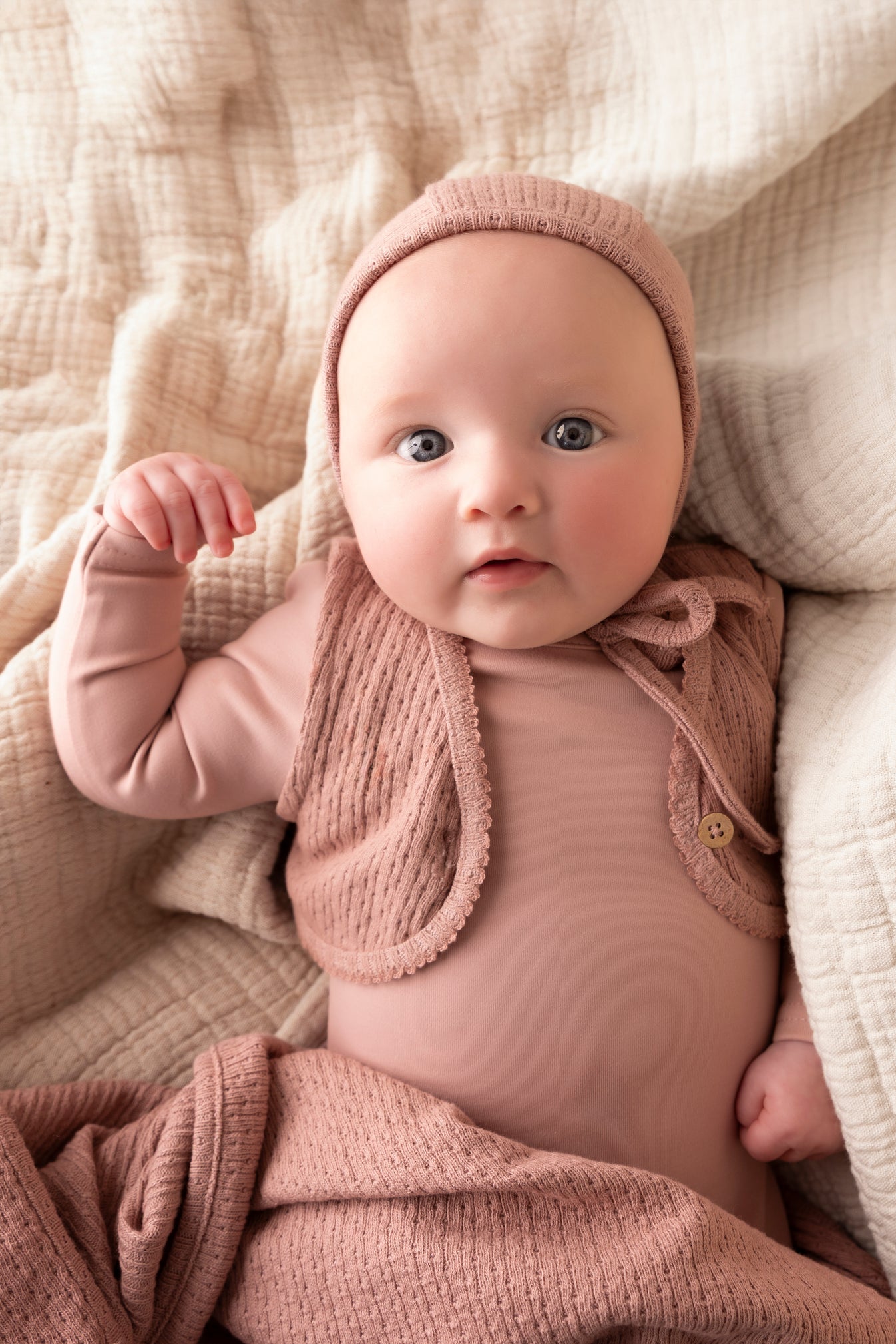 Mini Label Knit Vest Footie