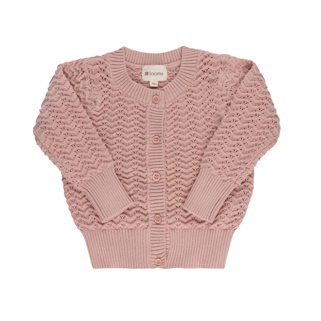 Loom Wave Knit Pointelle Cardigan