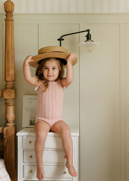 Loom Wave Knit Pointelle Romper