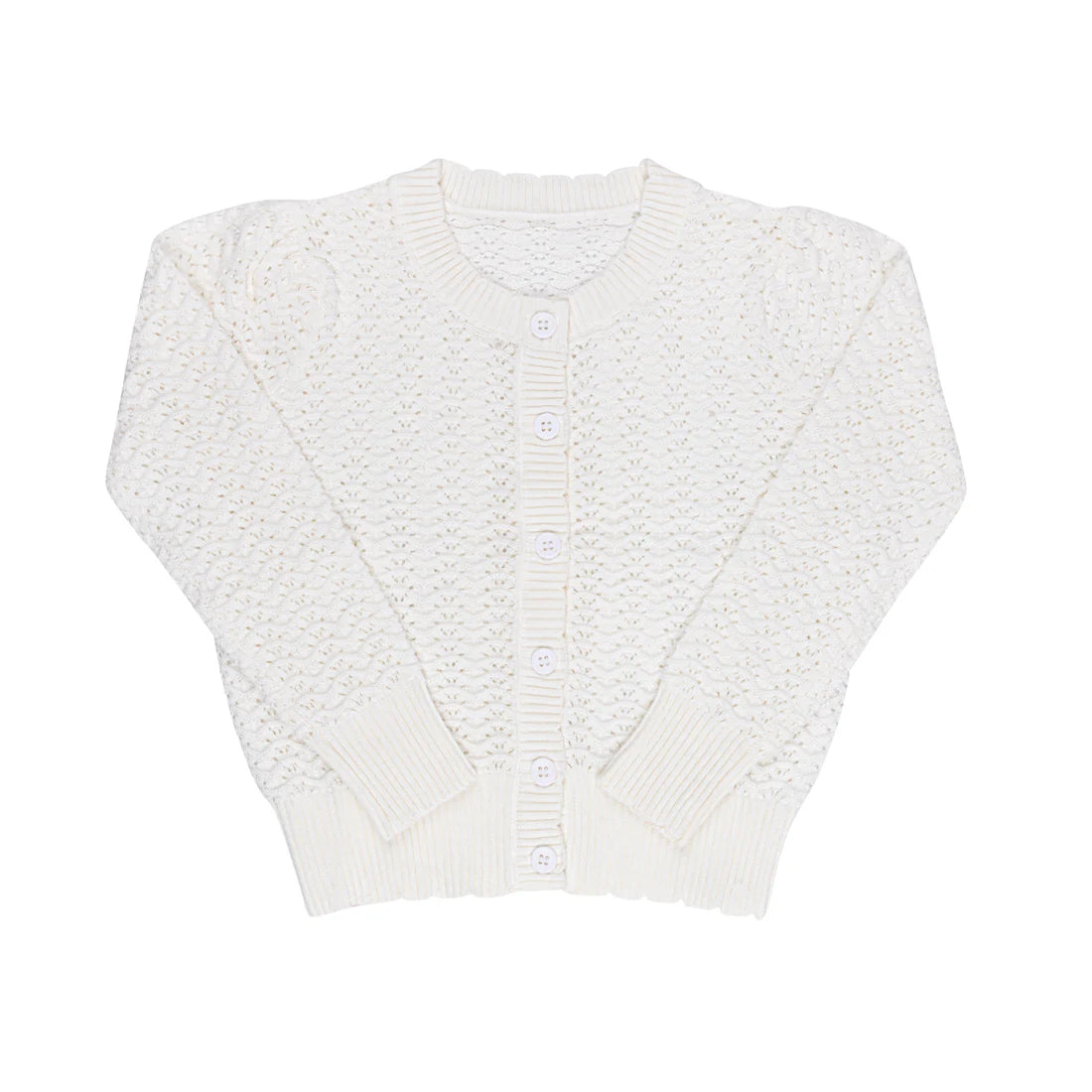 Loom Wave Knit Pointelle Cardigan