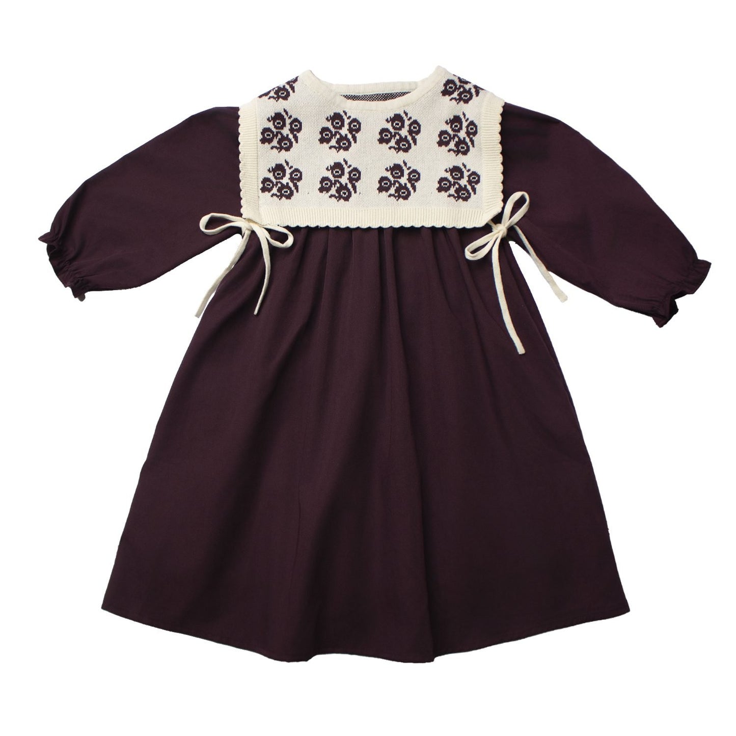 Tiny Too Plum Dress & Knit Bib Vest