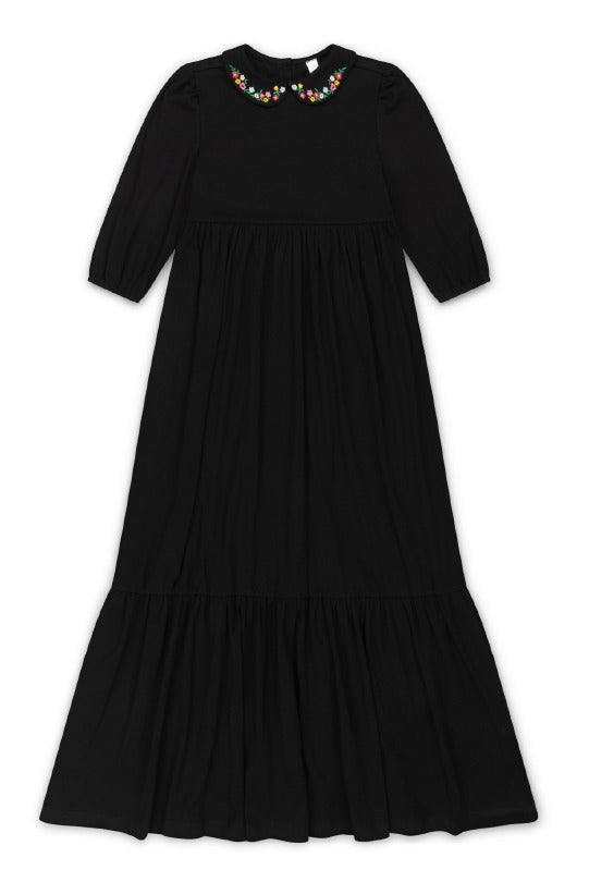 Moka Embroidered Collar Shabbos Robe