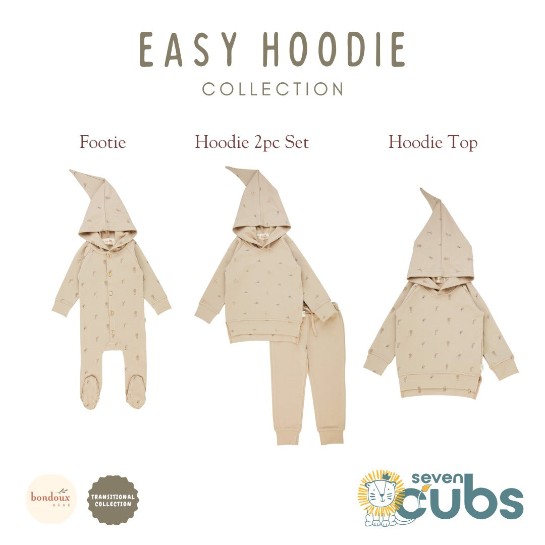 Bondoux Car Print Easy Hoodie Footie