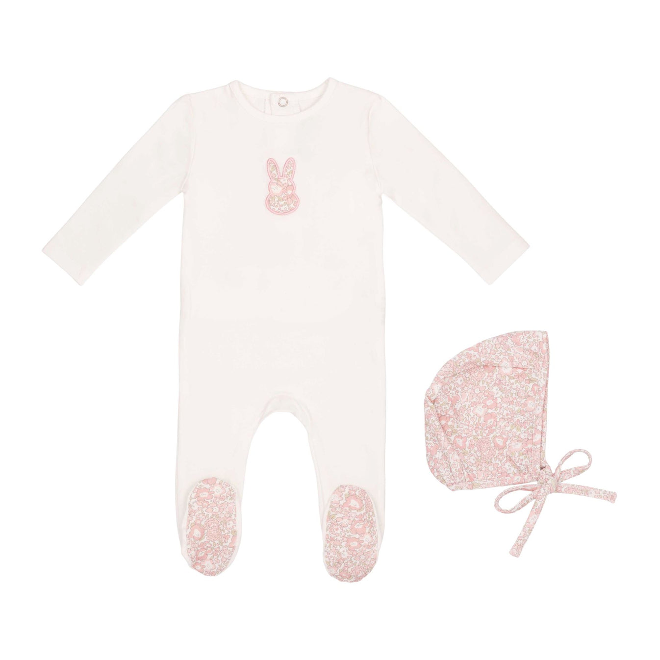 Mini Label Liberty Bunny Footie & Hat (Girl)