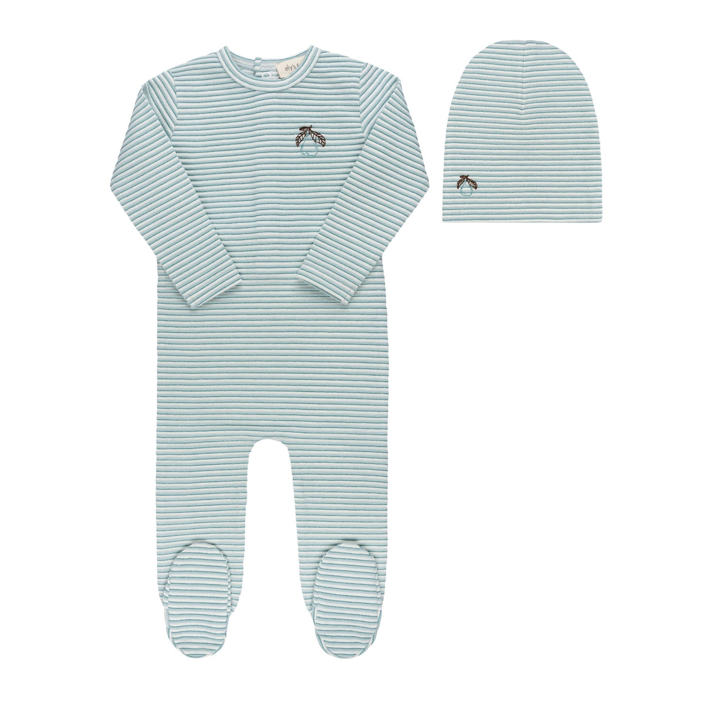 Ely's & Co Metallic Stripe Footie & Beanie