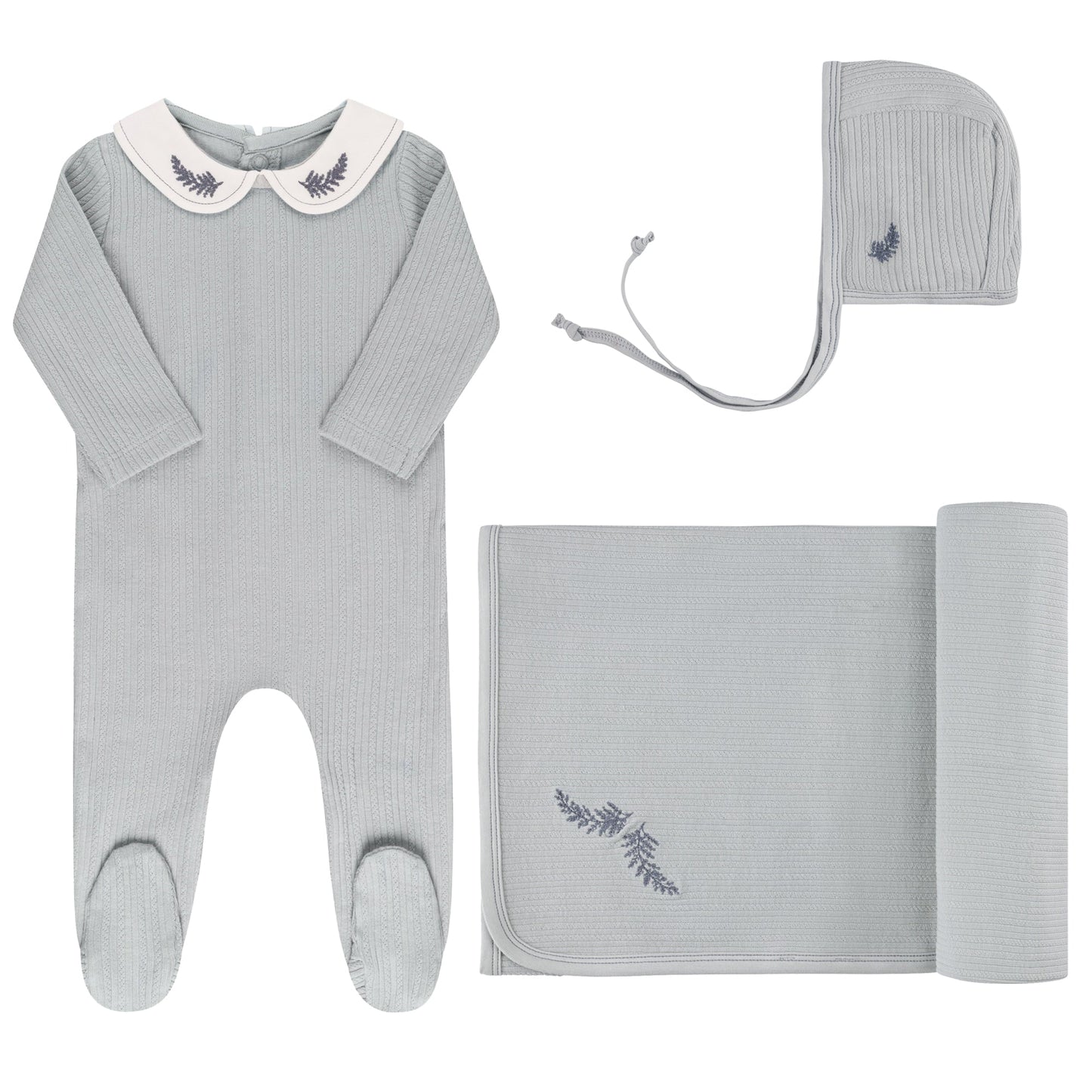 Ely's & Co Organic Embroidered Collar 3pc Set
