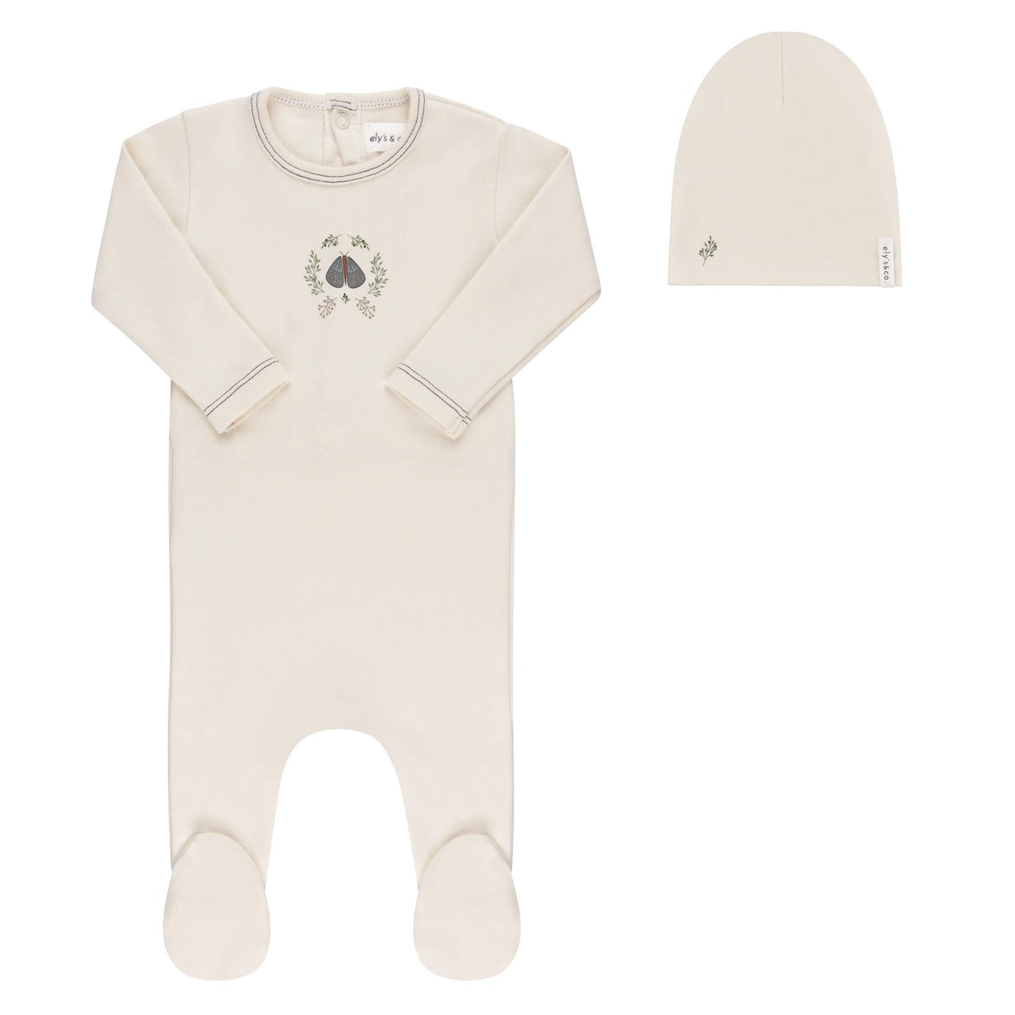 Ely's & Co Garden Floral Center Footie & Beanie