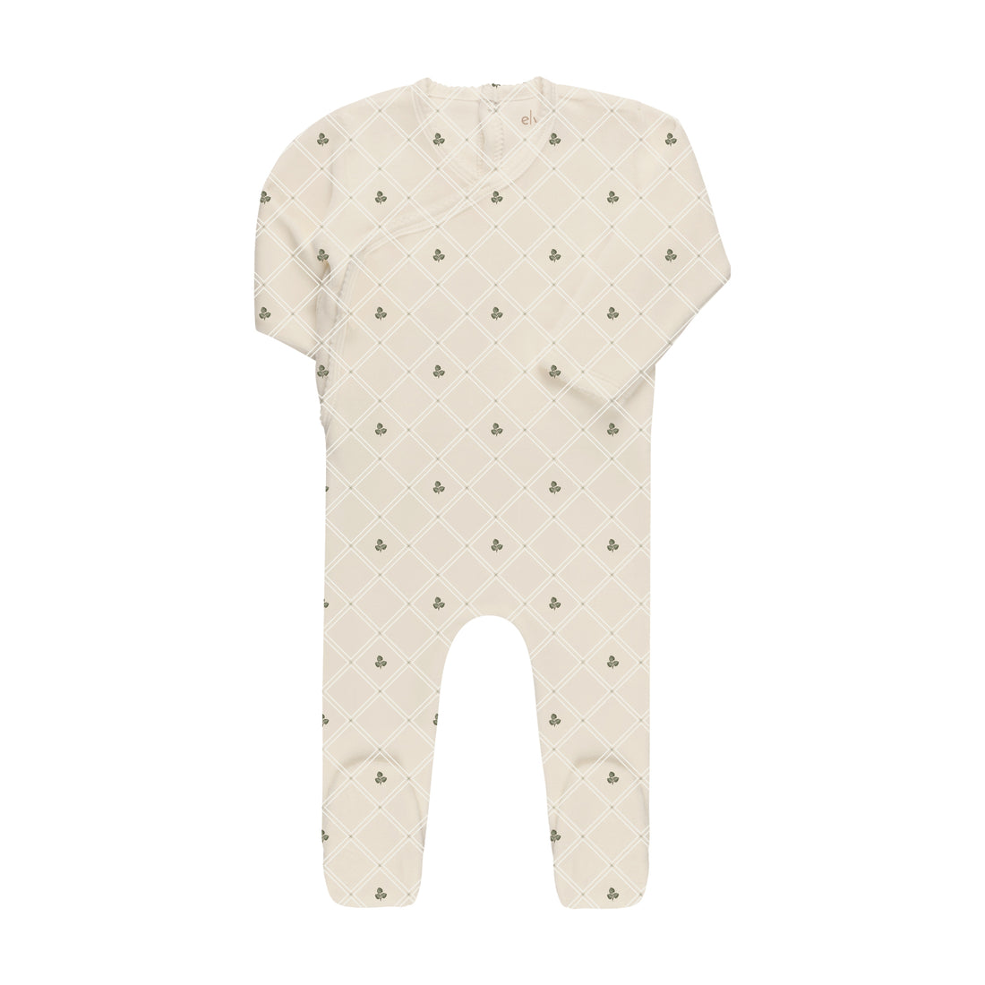 Ely's & Co Jersey Cotton Floral Grid Footie