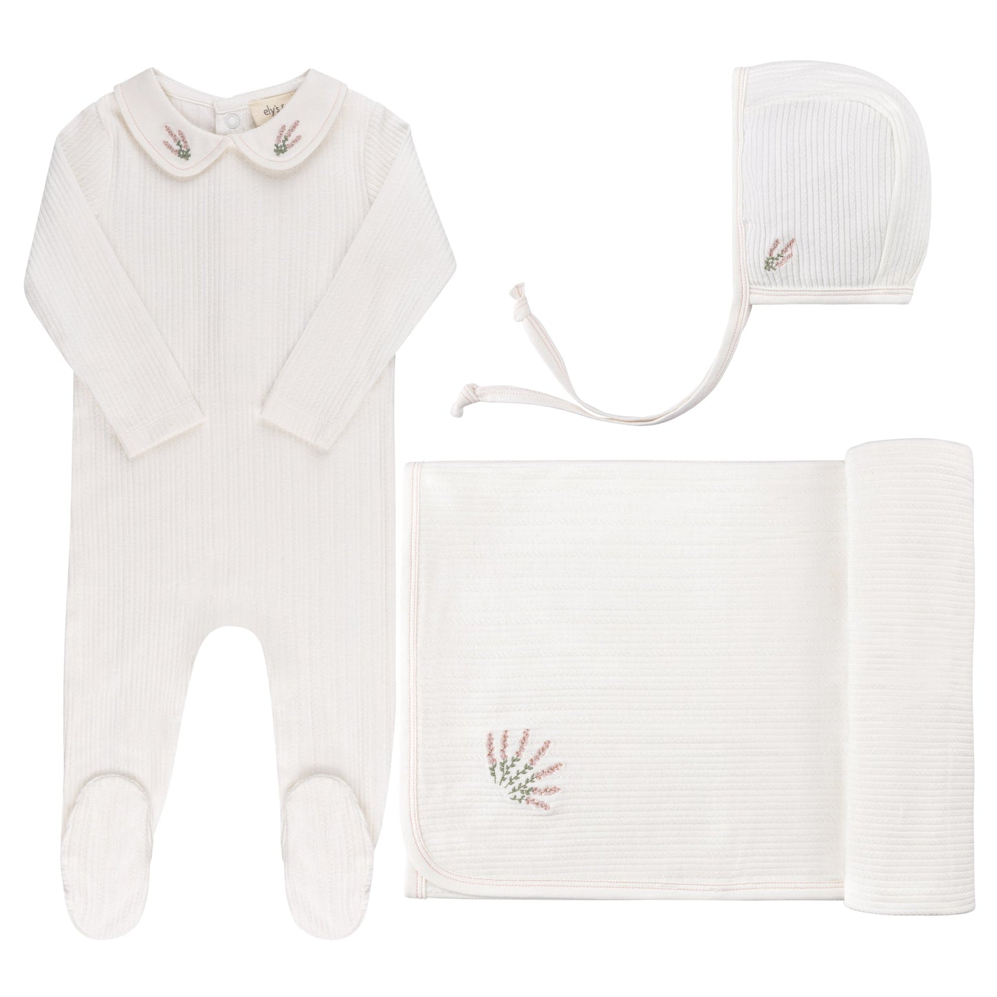 Ely's & Co Embroidered Collar 3pc Set (girl)