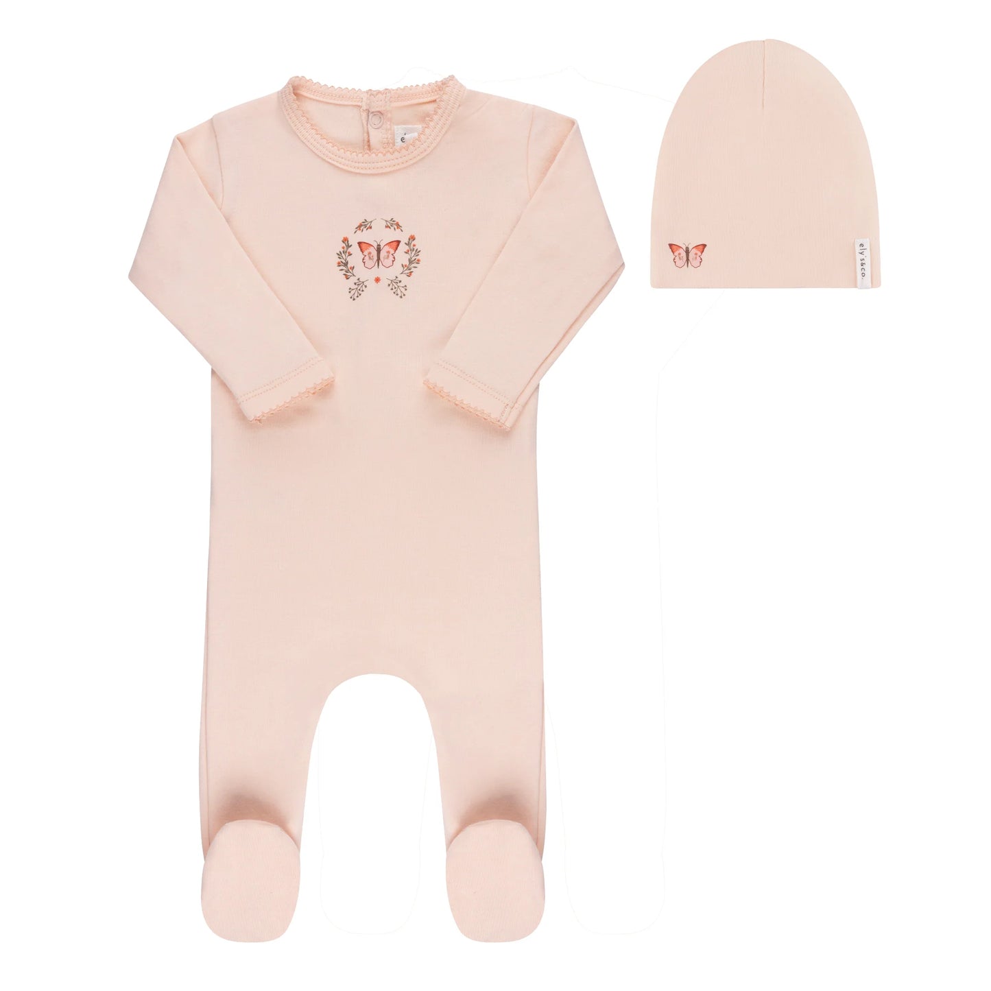 Ely's & Co Garden Floral Center Footie & Beanie