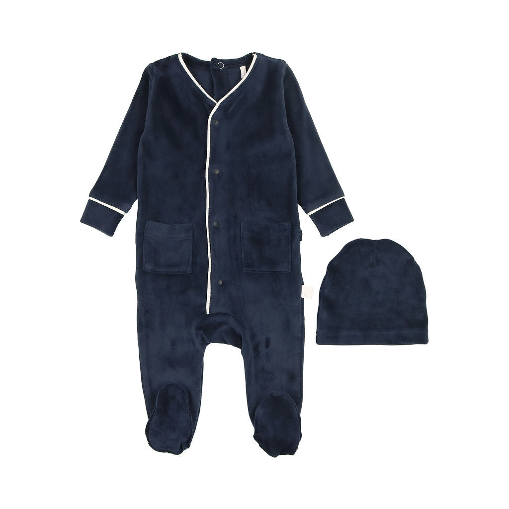 Pouf Velour Footie & Hat