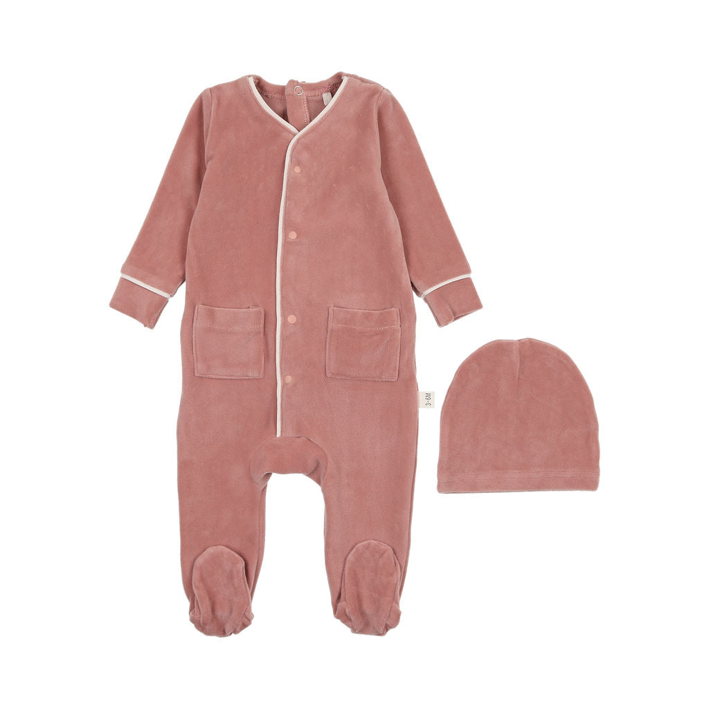 Pouf Velour Footie & Hat