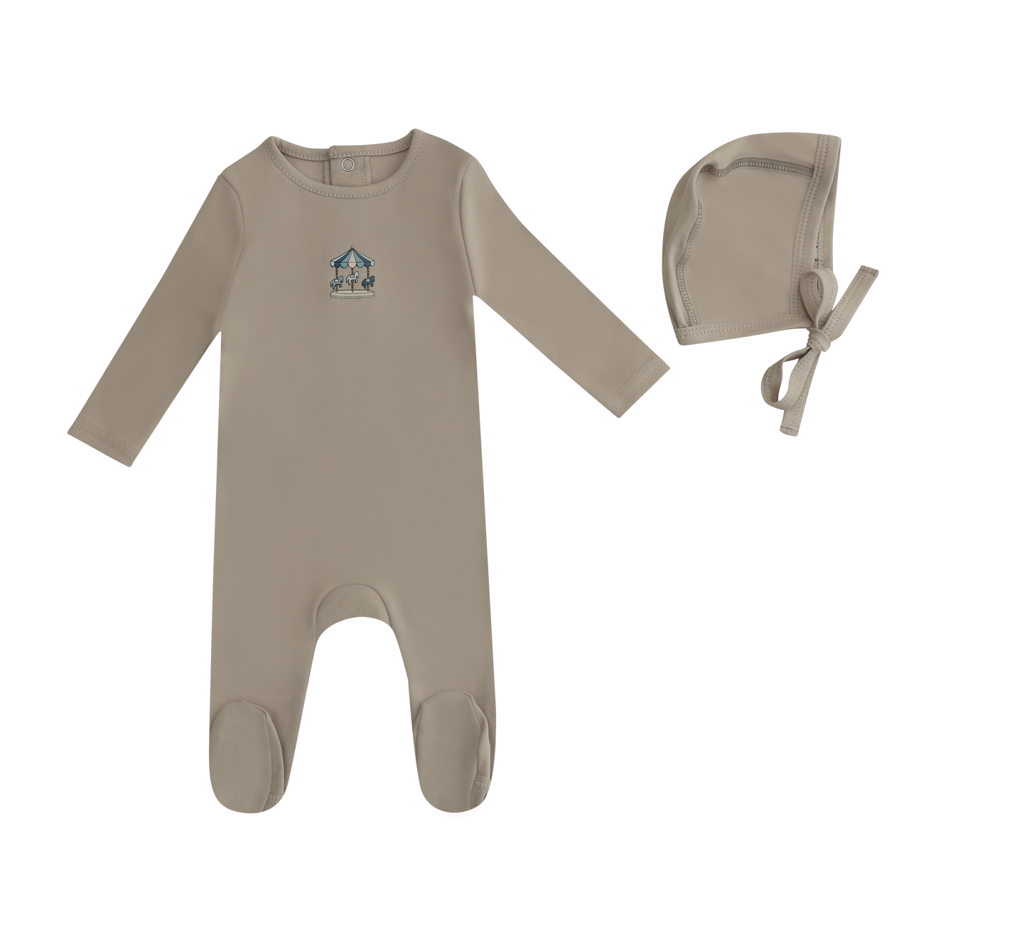 Mini Label Merry-Go-Round Footie & Beanie Boy