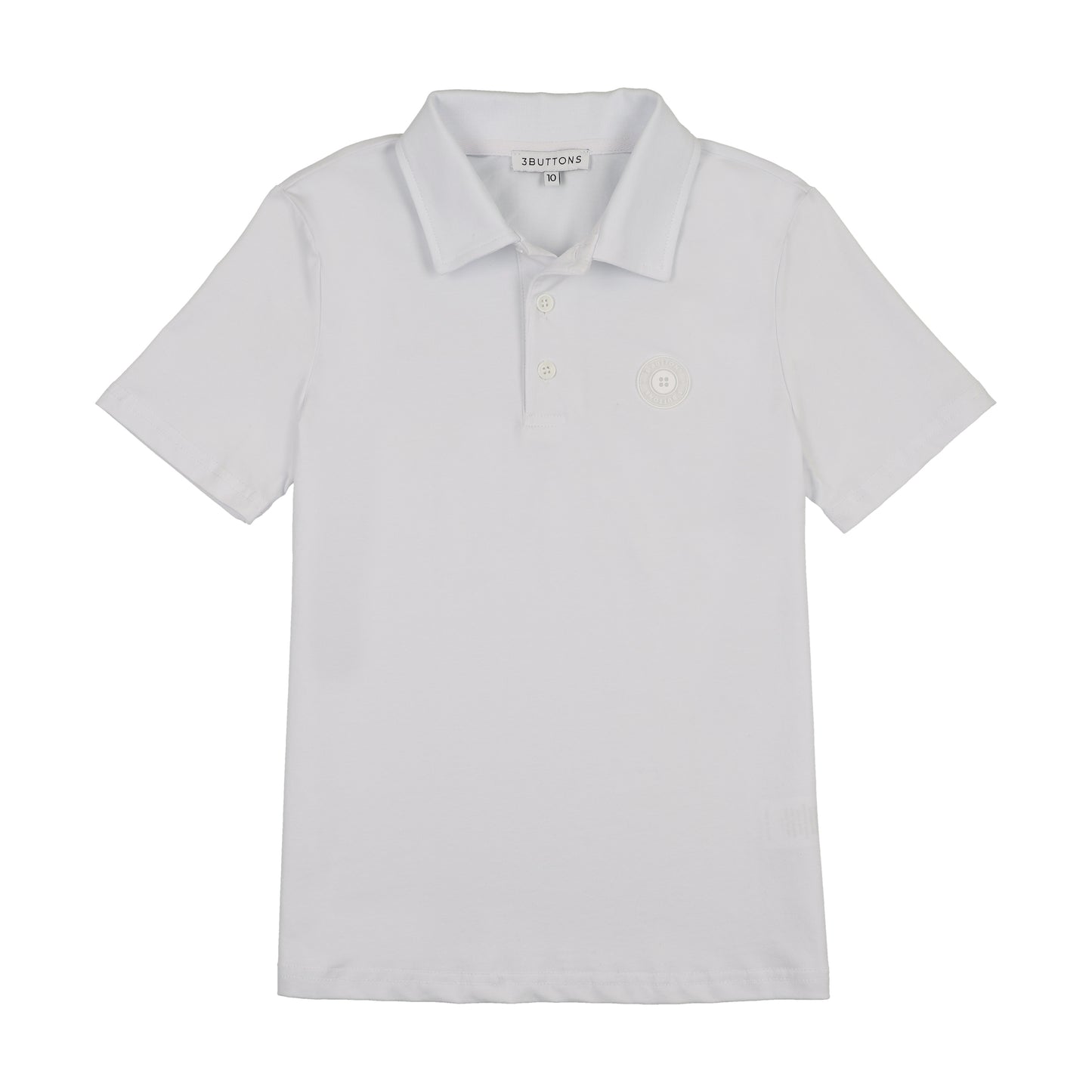 3 Buttons Solid White Polo