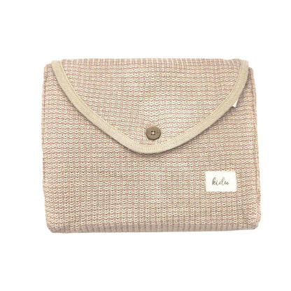 Kidu 100% Organic Cotton Knitted Pink Baby Blanket & Bunny Set