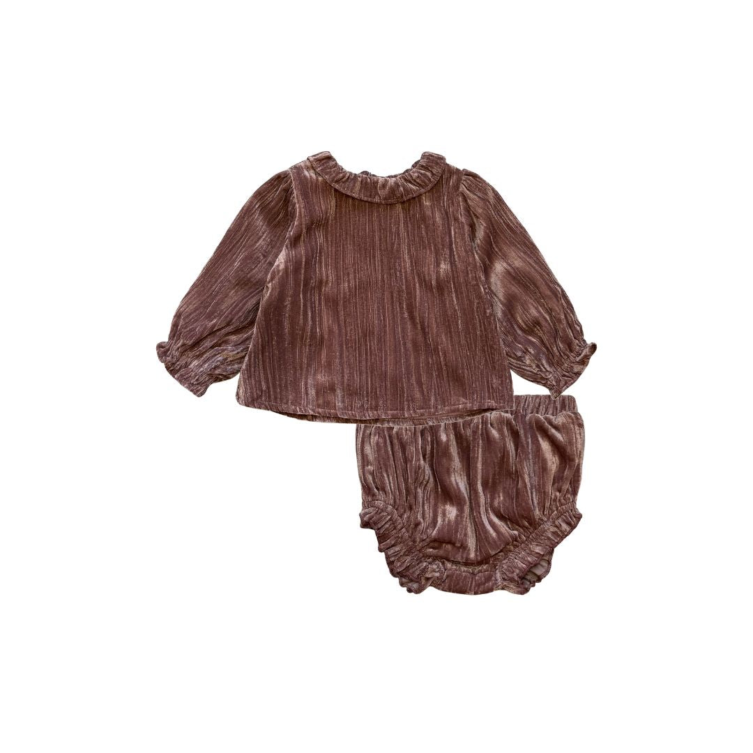 Teela Crushed Velvet Baby Set