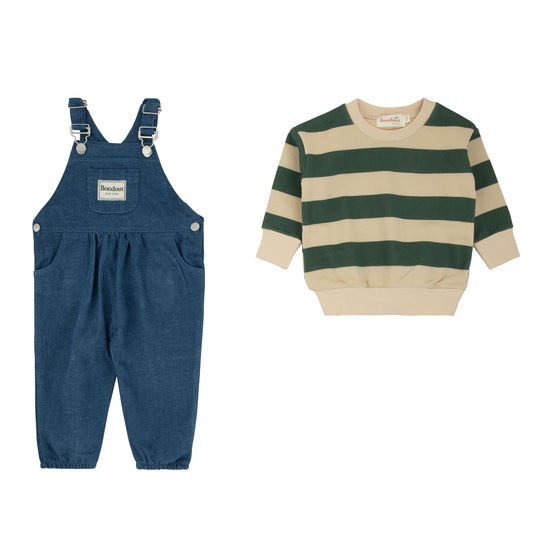 Bondoux Striped 2 Pcs Romper Set