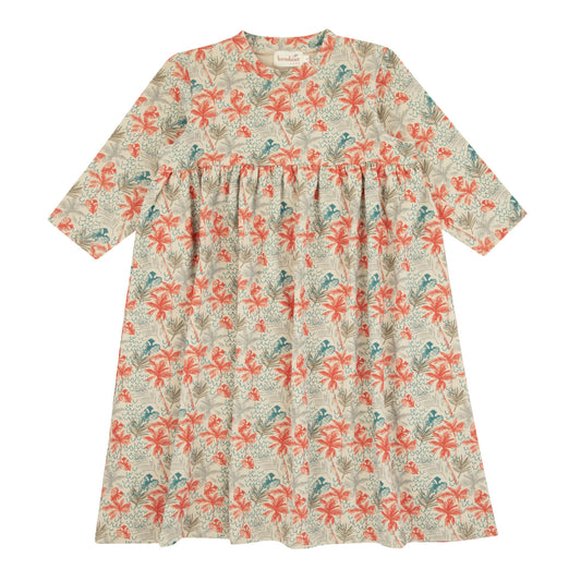 Bondoux Tropical Dress 3/4 Sleeves