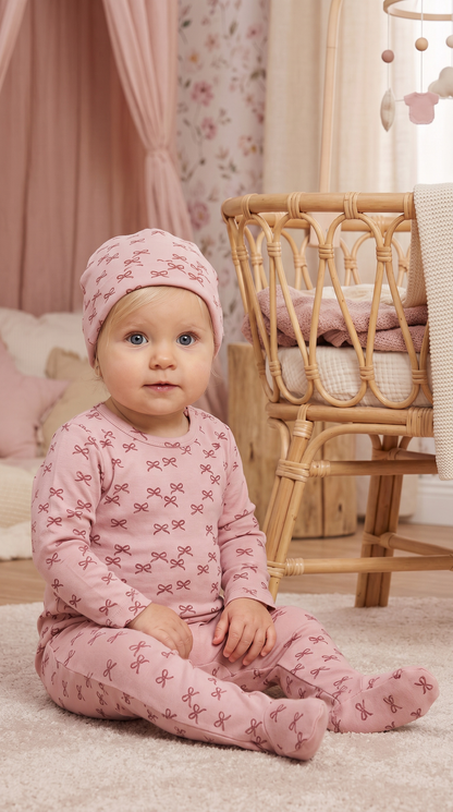Mon Cherie Bow Footie & Hat