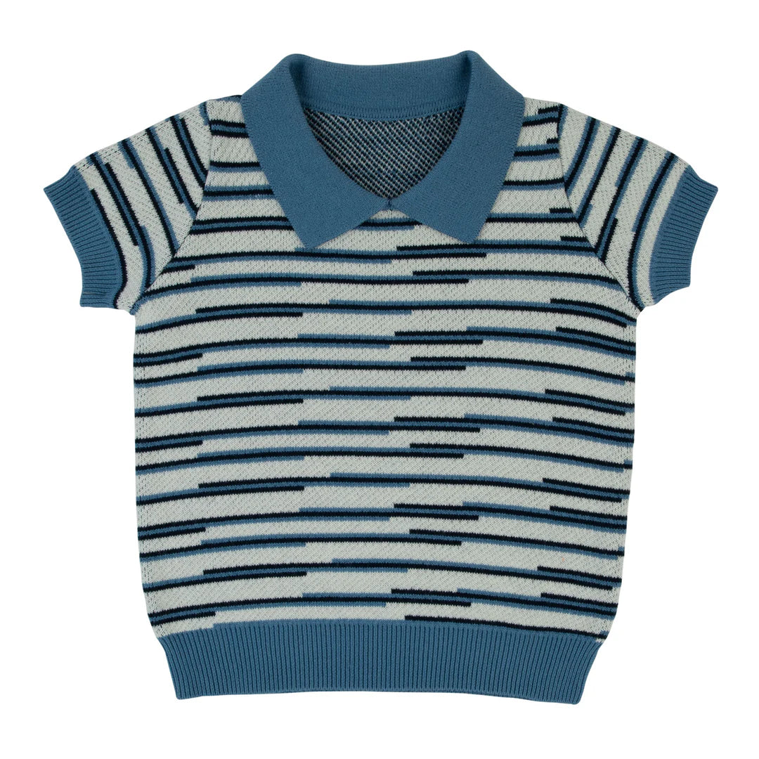 Rompp Multicolored Knit Short Sleeve Sweater