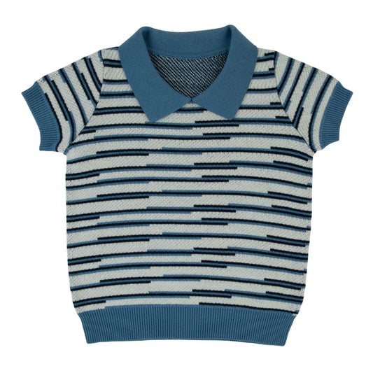 Rompp Multicolored Knit Short Sleeve Sweater