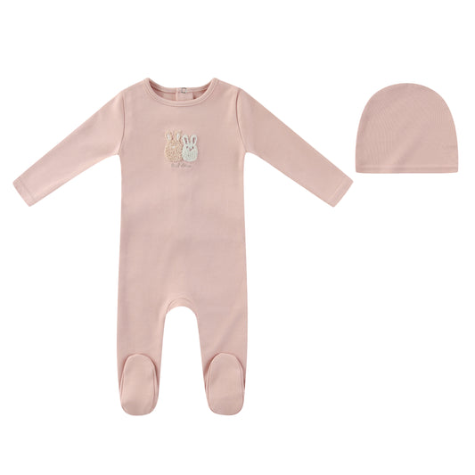 Mini Label Sherpa Bunny Footie & Beanie (g)