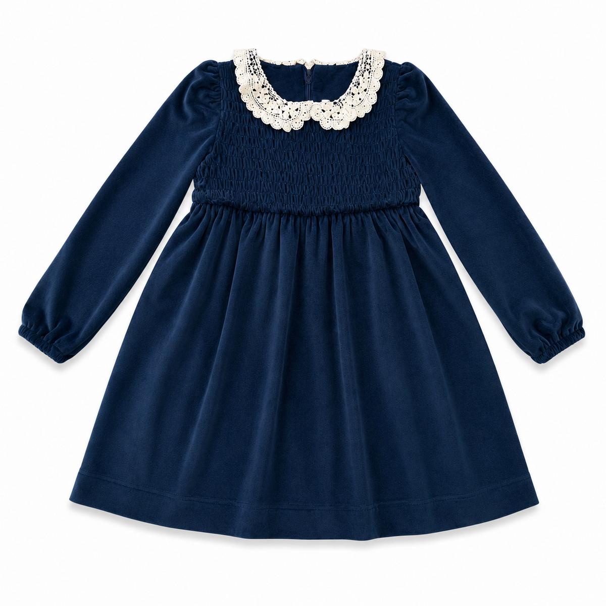 Teela Navy Velvet Dress