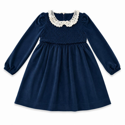 Teela Navy Velvet Dress