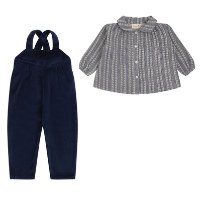 Bondoux Printed Velour Romper Set