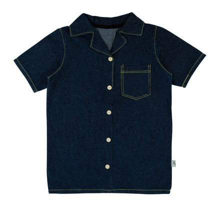 Bondoux Denim & Yellow Boys Top Short Sleeve