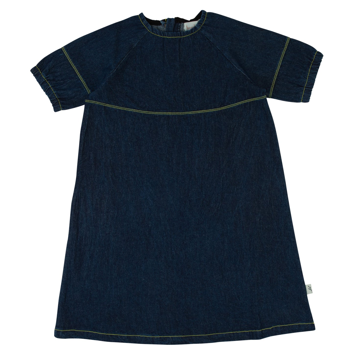 Bondoux Denim & Yellow Dress Short Sleeves