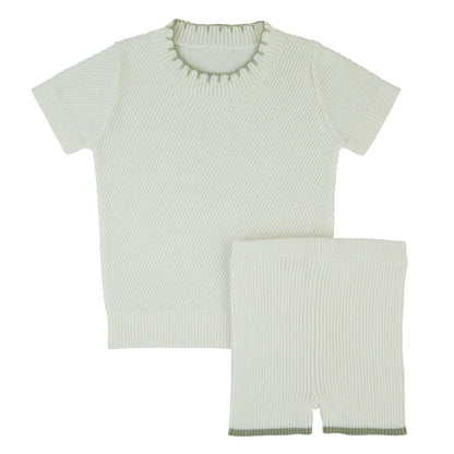 Rompp Green Trim Knit 2pc Set