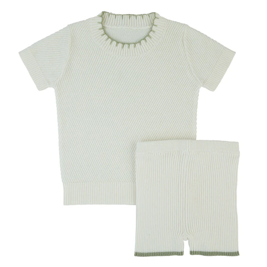 Rompp Green Trim Knit 2pc Set